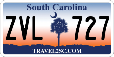 SC license plate ZVL727