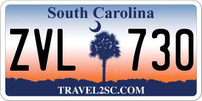 SC license plate ZVL730