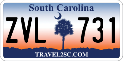 SC license plate ZVL731