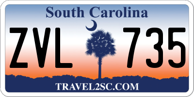 SC license plate ZVL735