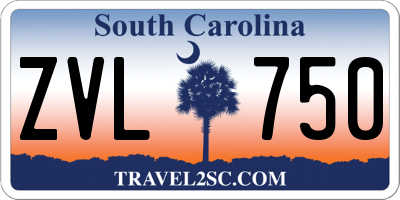 SC license plate ZVL750