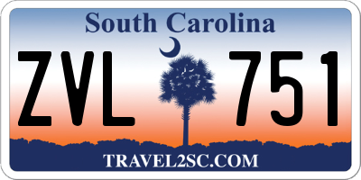 SC license plate ZVL751