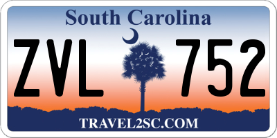 SC license plate ZVL752