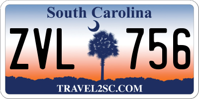 SC license plate ZVL756