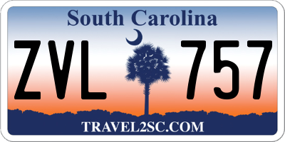 SC license plate ZVL757