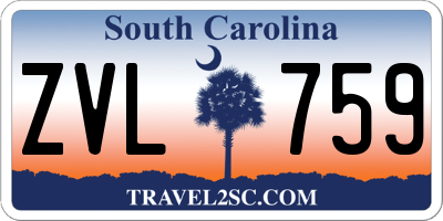 SC license plate ZVL759