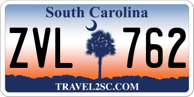 SC license plate ZVL762