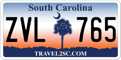 SC license plate ZVL765
