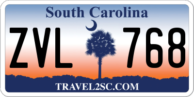 SC license plate ZVL768