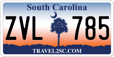 SC license plate ZVL785