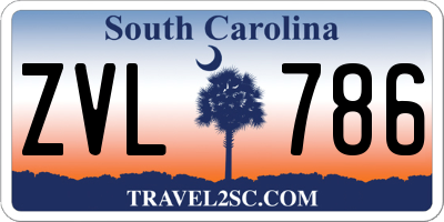 SC license plate ZVL786