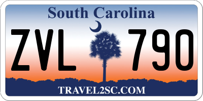 SC license plate ZVL790