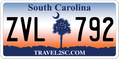 SC license plate ZVL792