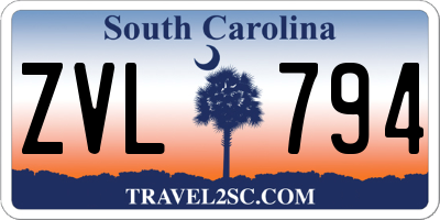 SC license plate ZVL794