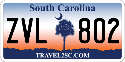 SC license plate ZVL802