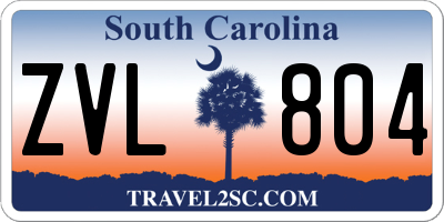 SC license plate ZVL804