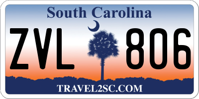 SC license plate ZVL806