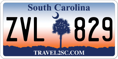 SC license plate ZVL829
