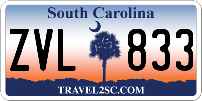 SC license plate ZVL833