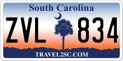 SC license plate ZVL834