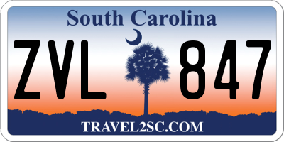 SC license plate ZVL847