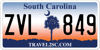 SC license plate ZVL849