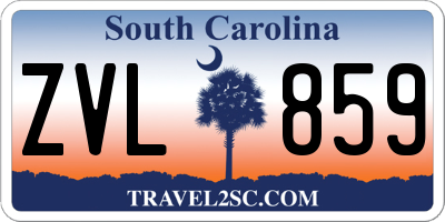 SC license plate ZVL859