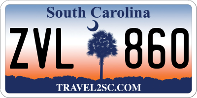 SC license plate ZVL860