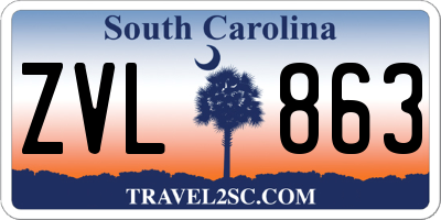 SC license plate ZVL863