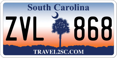 SC license plate ZVL868