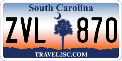 SC license plate ZVL870