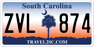 SC license plate ZVL874