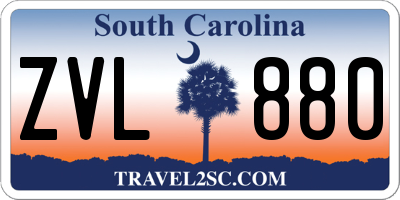 SC license plate ZVL880
