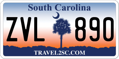 SC license plate ZVL890