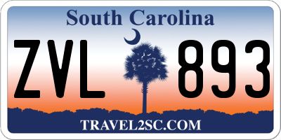 SC license plate ZVL893