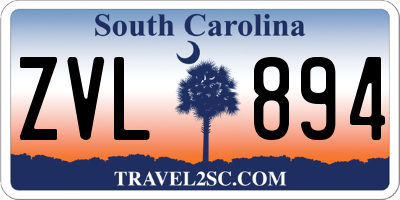 SC license plate ZVL894