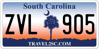 SC license plate ZVL905