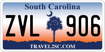 SC license plate ZVL906