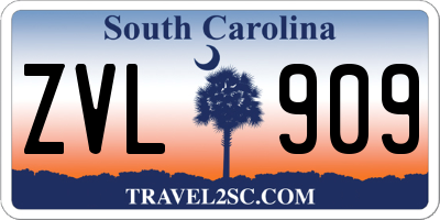 SC license plate ZVL909