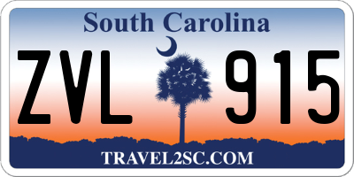 SC license plate ZVL915