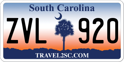 SC license plate ZVL920