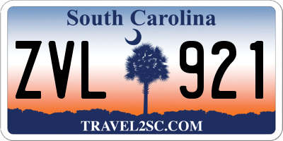 SC license plate ZVL921