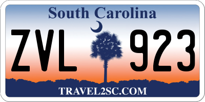 SC license plate ZVL923