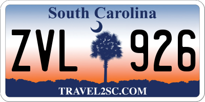 SC license plate ZVL926