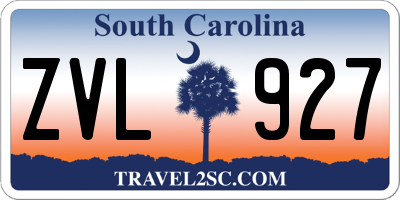 SC license plate ZVL927