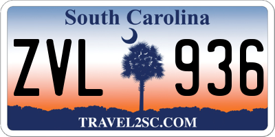 SC license plate ZVL936