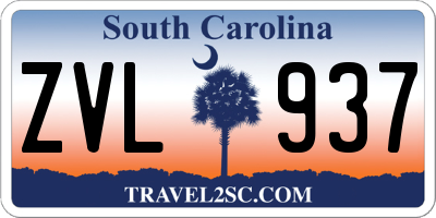 SC license plate ZVL937