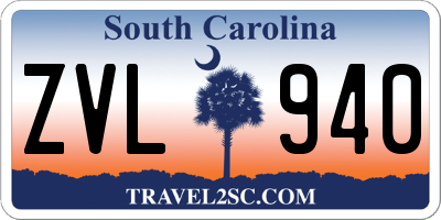 SC license plate ZVL940