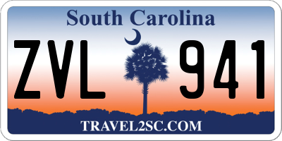 SC license plate ZVL941