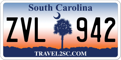 SC license plate ZVL942